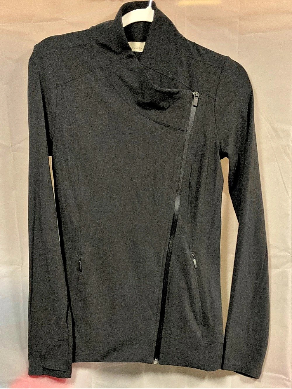 Athleta Blissout Jacket Asymmetrical Zip Jacket Black XS